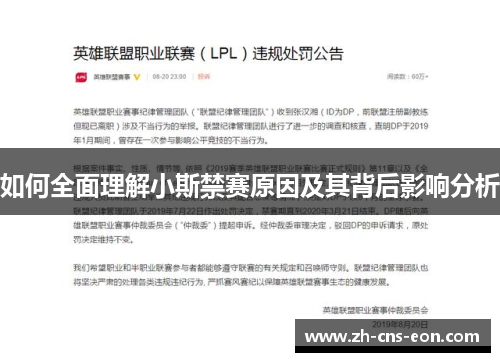如何全面理解小斯禁赛原因及其背后影响分析