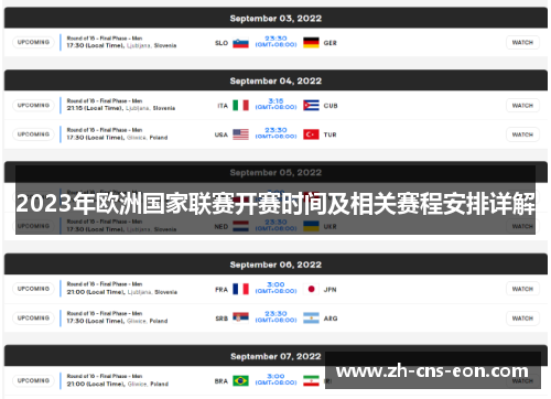 2023年欧洲国家联赛开赛时间及相关赛程安排详解 2023年欧洲国家联赛开赛时间及相关赛程安排详解