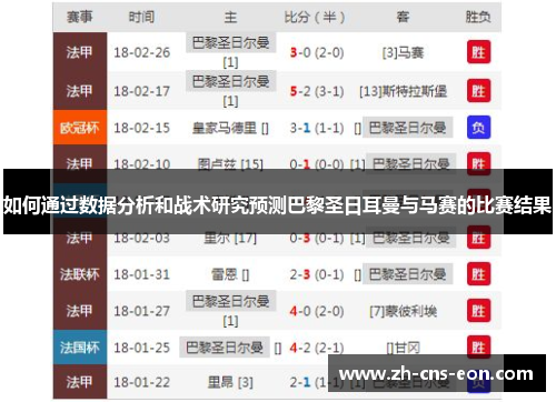 如何通过数据分析和战术研究预测巴黎圣日耳曼与马赛的比赛结果